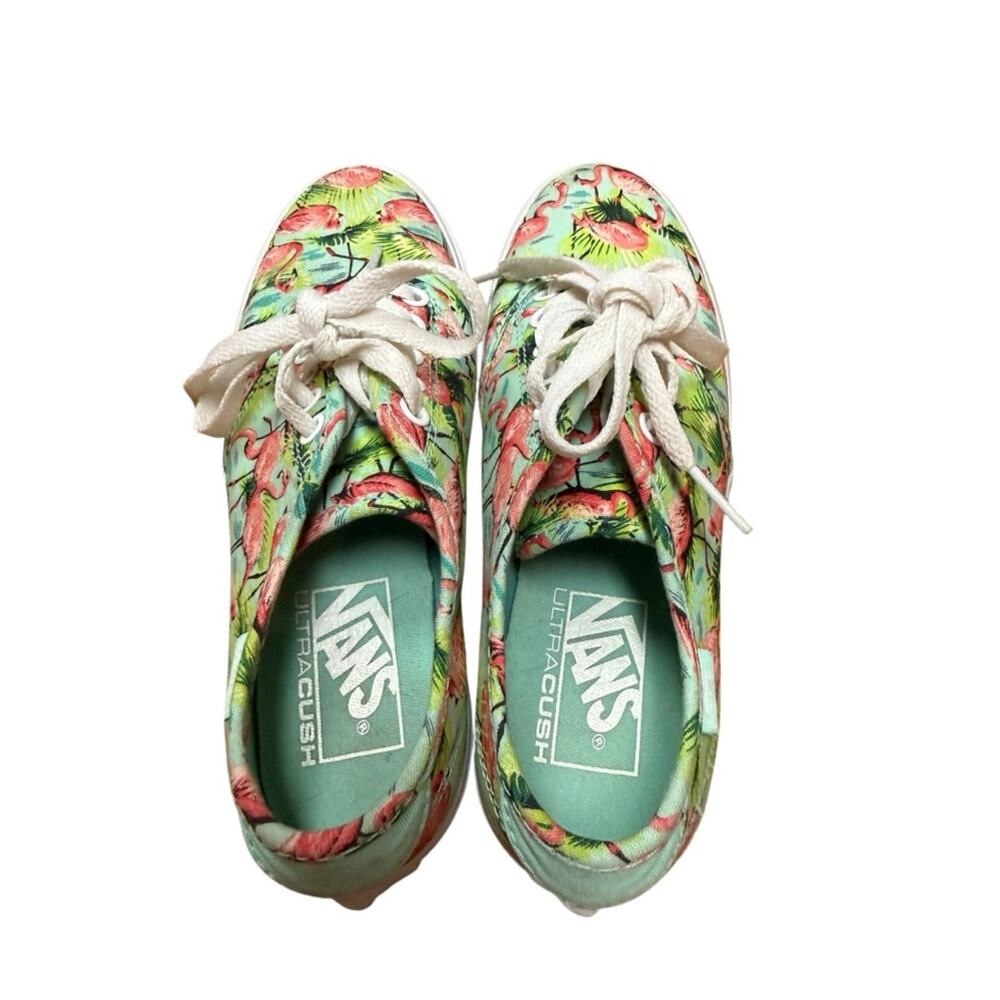 Flamingo Print Canvas Sneakers - Mint & Pink size 6 - Picture 4 of 6